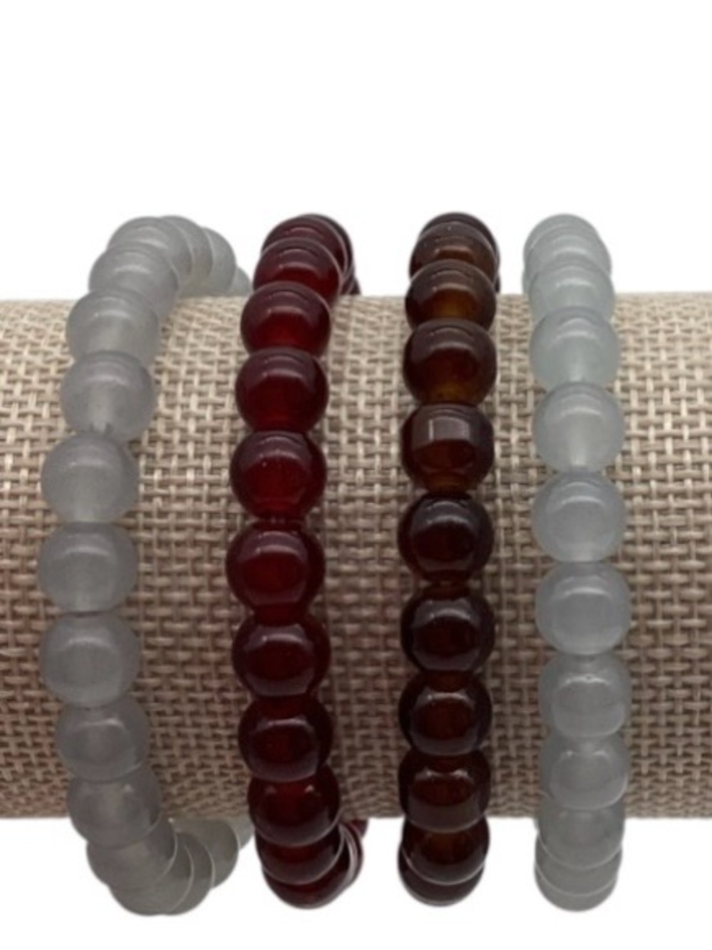 Set of (4) Glass Beaded Stretch Bracelets (NWT) (Size: OSFM)